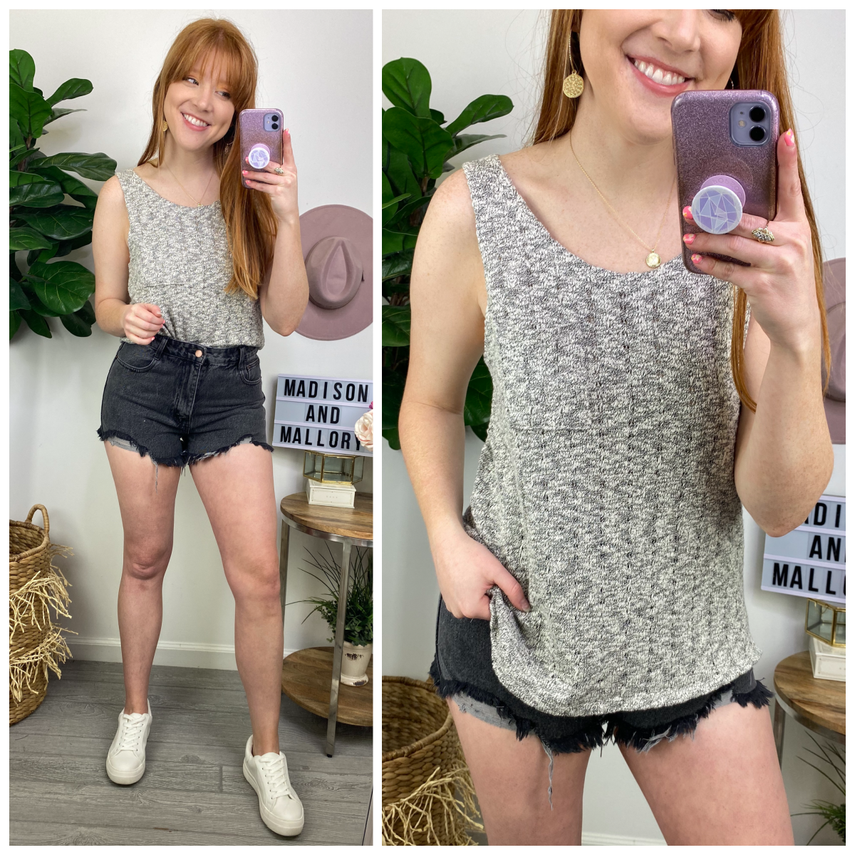  New Aesthetic Textured Pocket Tank Top - Madison and Mallory