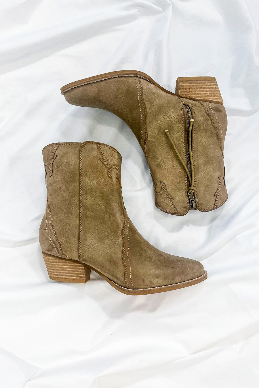 Taupe / 5.5 New Frontier Western Booties - FINAL SALE - Madison and Mallory