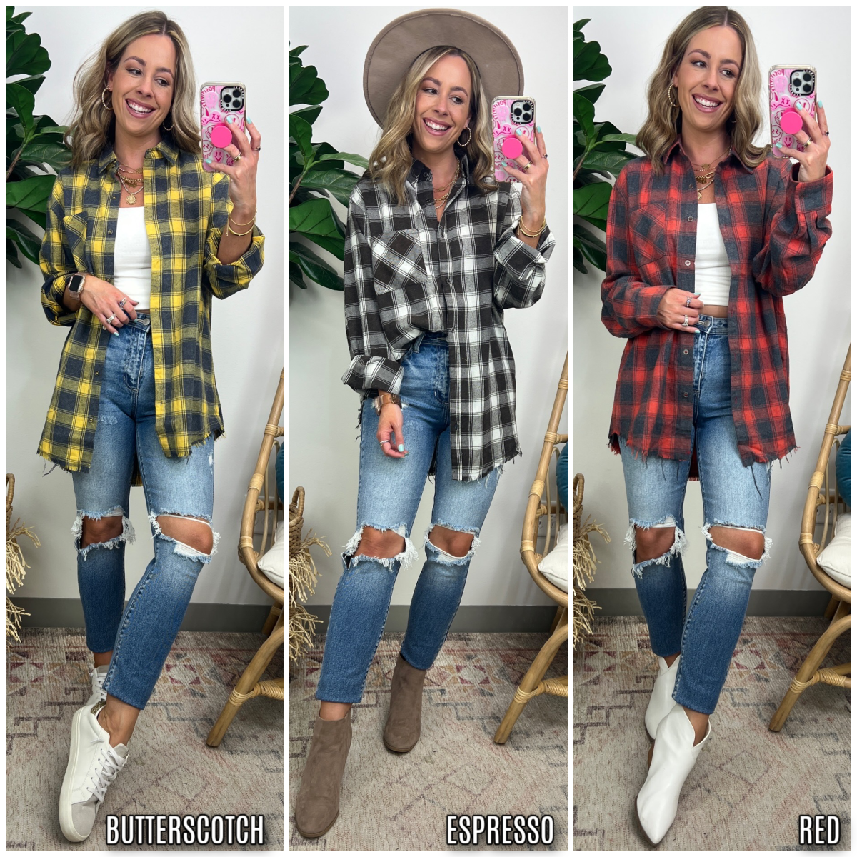  News to Me Vintage Washed Frayed Button Down Top - FINAL SALE - Madison and Mallory