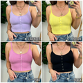 Nicely Done Knit Button Cropped Cami Top - FINAL SALE - Madison and Mallory