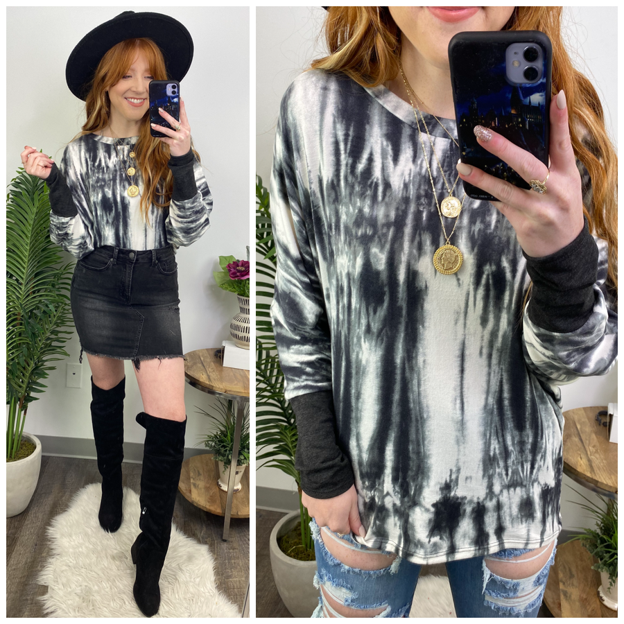 Nicosia Cloudwash Long Sleeve Top - FINAL SALE - Madison and Mallory
