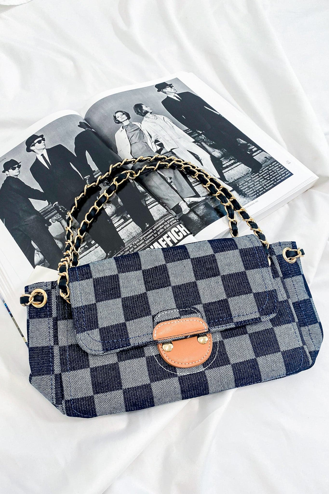  Notorious Style Checkered Chain Strap Bag - FINAL SALE - Madison and Mallory