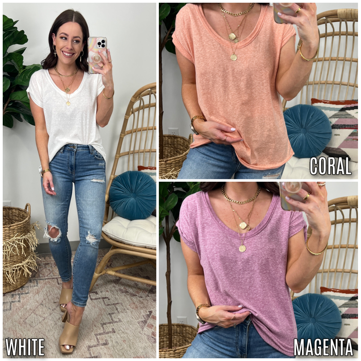  Ola Short Sleeve Relaxed Top - Madison and Mallory