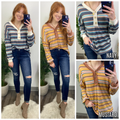 Out of Line Striped Button Top - FINAL SALE - Madison and Mallory