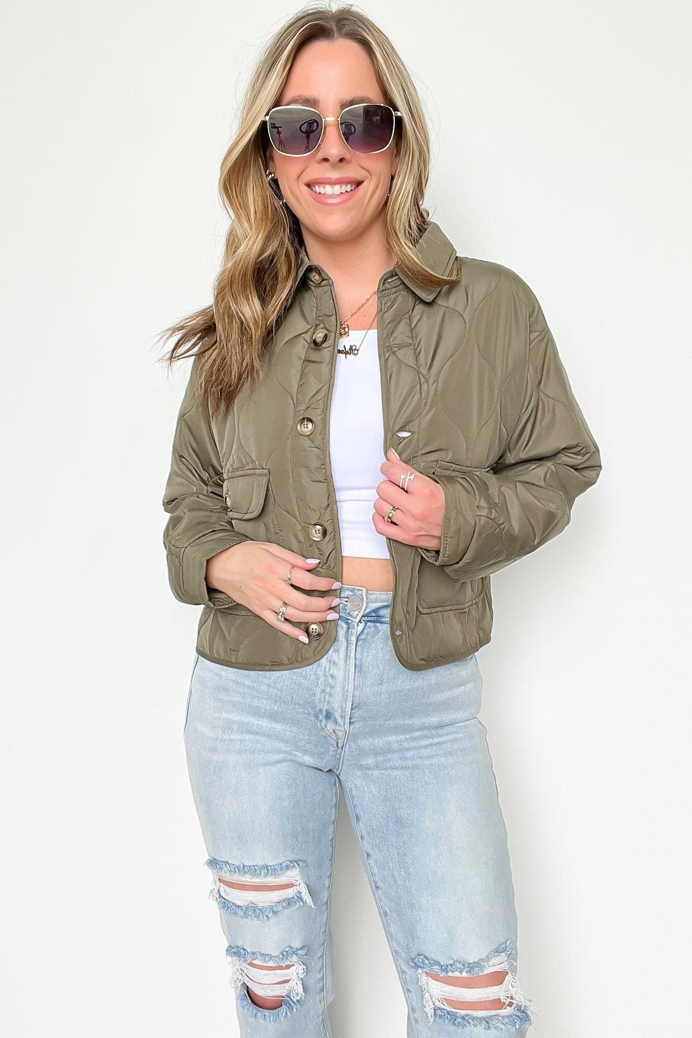  Parkside Quilted Button Down Jacket - Madison and Mallory