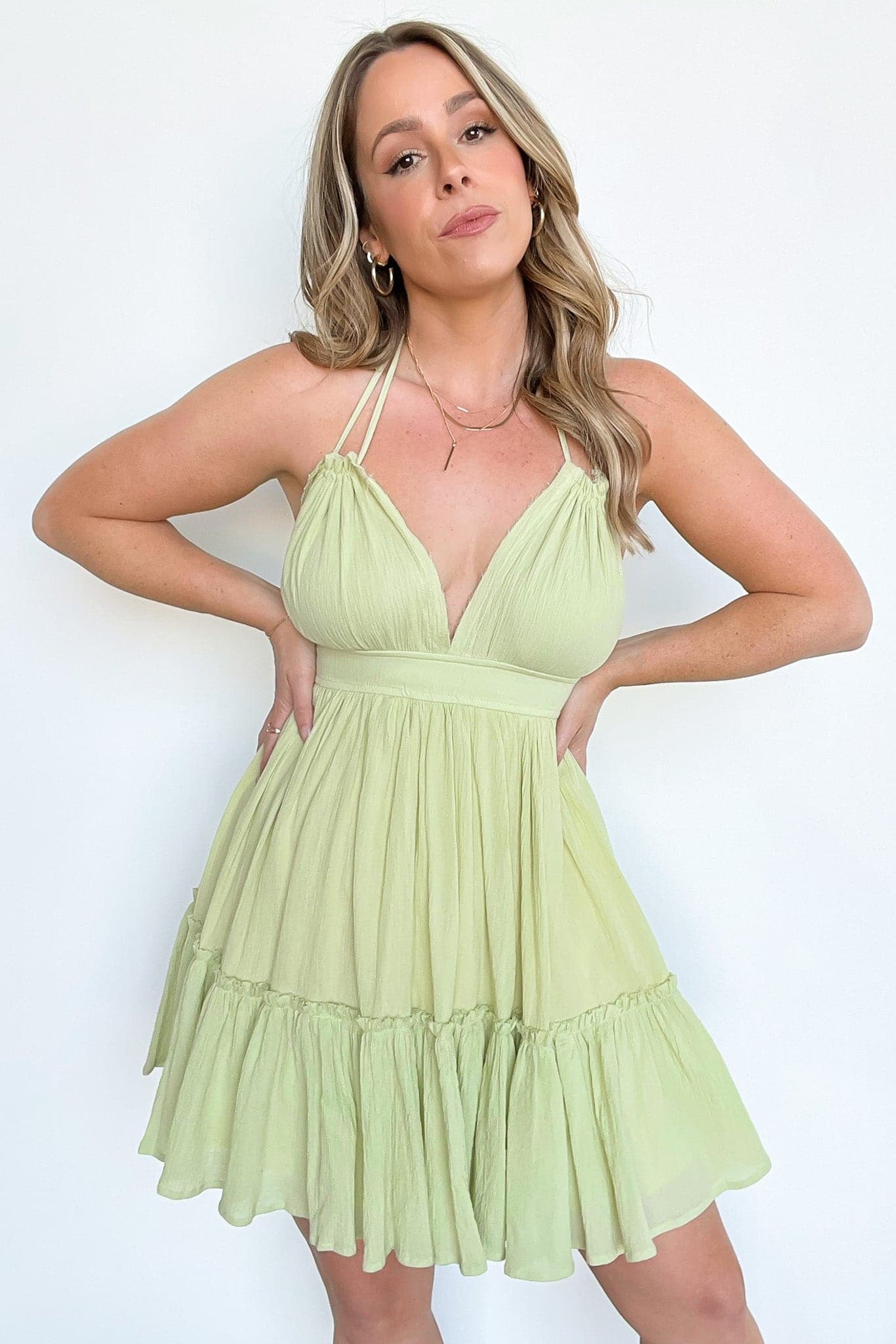  Peacekeeper Babydoll Tiered Halter Dress - FINAL SALE - Madison and Mallory