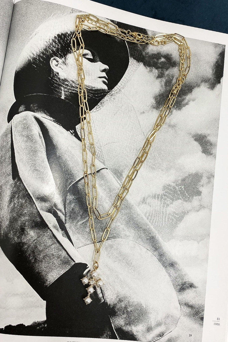 Gold Perfect Intuition Pearl Cross Chain Layered Necklace - BACK IN STOCK - Madison and Mallory