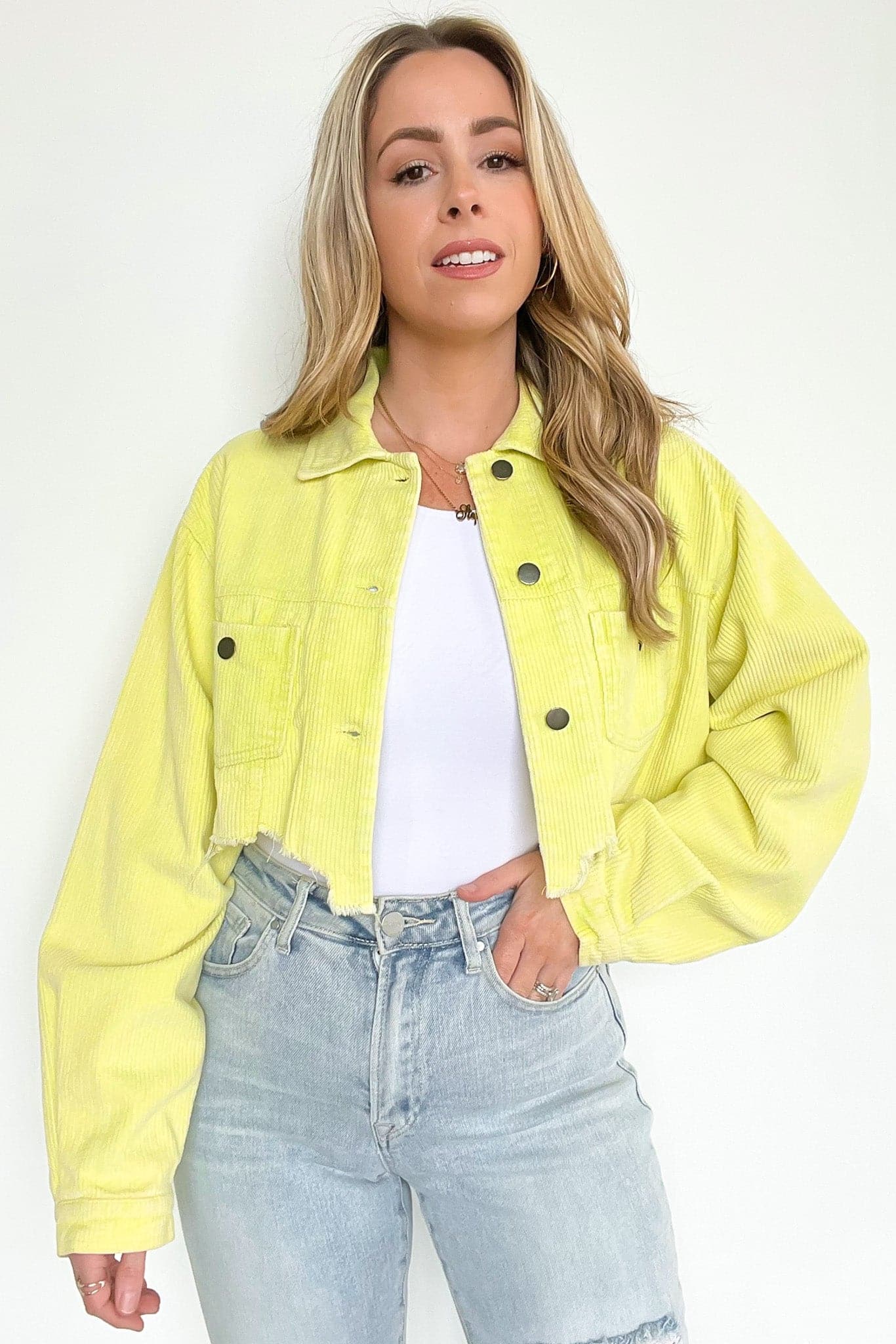 Perfect Promise Cropped Distressed Corduroy Jacket - FINAL SALE - Madison and Mallory