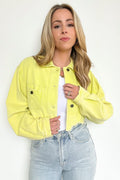 Neon Yellow / S Perfect Promise Cropped Distressed Corduroy Jacket - FINAL SALE - Madison and Mallory