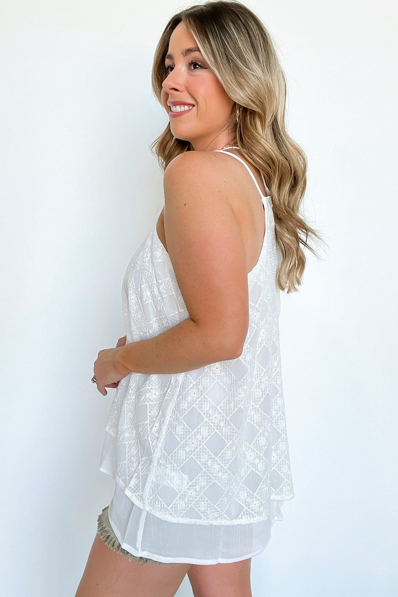  Pretty Ideal Flowy Flounce Strappy Tank Top - FINAL SALE - Madison and Mallory
