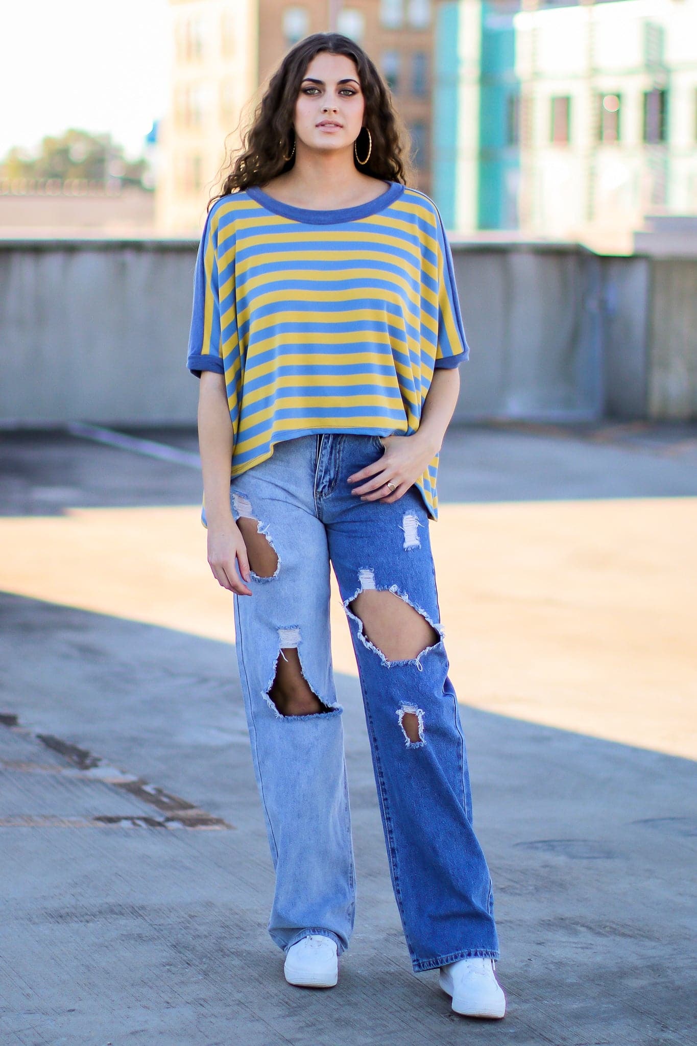  Pure Ambition Striped Dolman Sleeve Top - FINAL SALE - Madison and Mallory