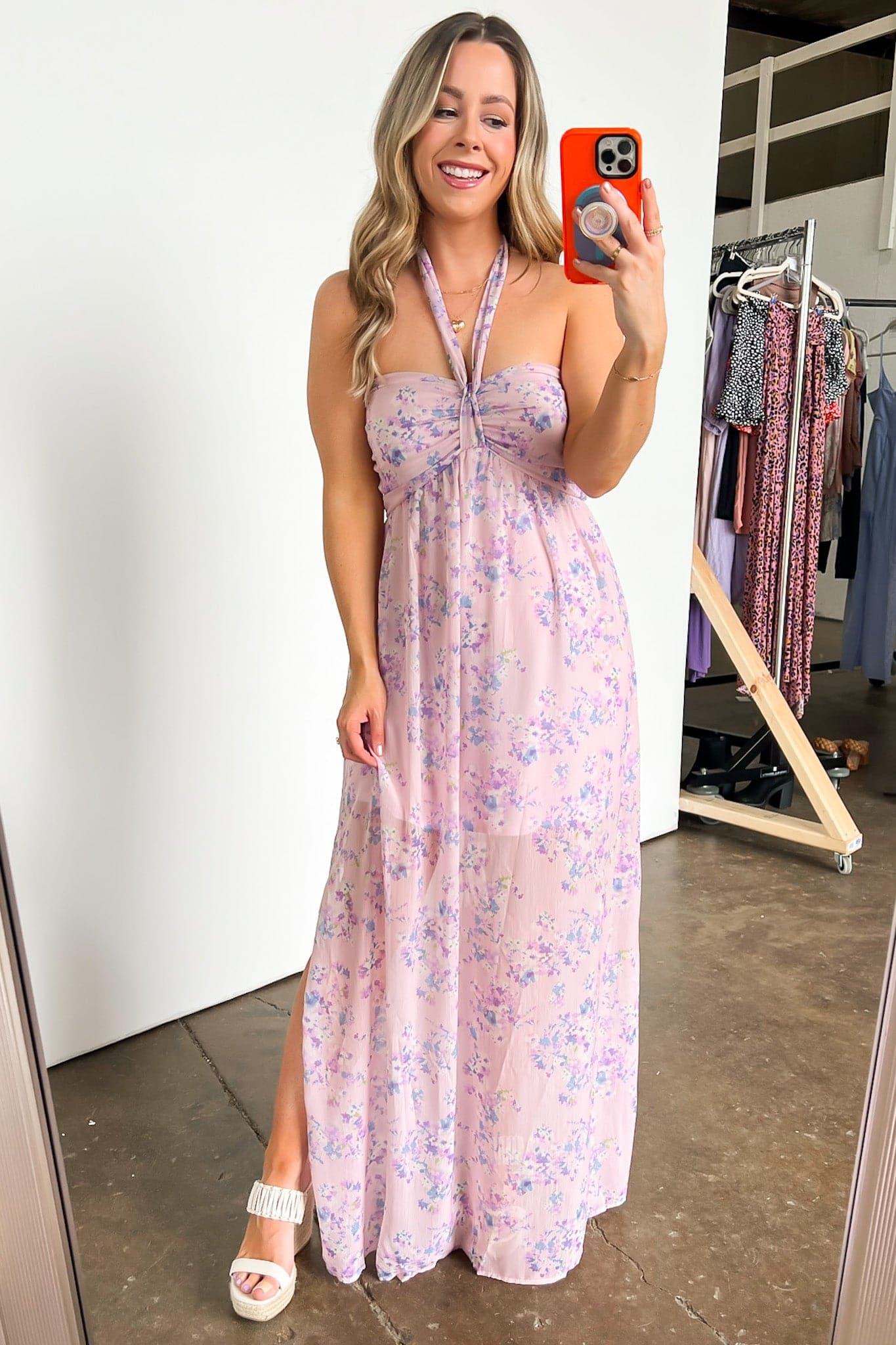 Pursuing Passion Halter Floral Maxi Dress - FINAL SALE - Madison and Mallory