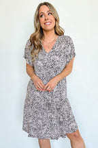  Rakita V-Neck Animal Print Tiered Dress - FINAL SALE - Madison and Mallory