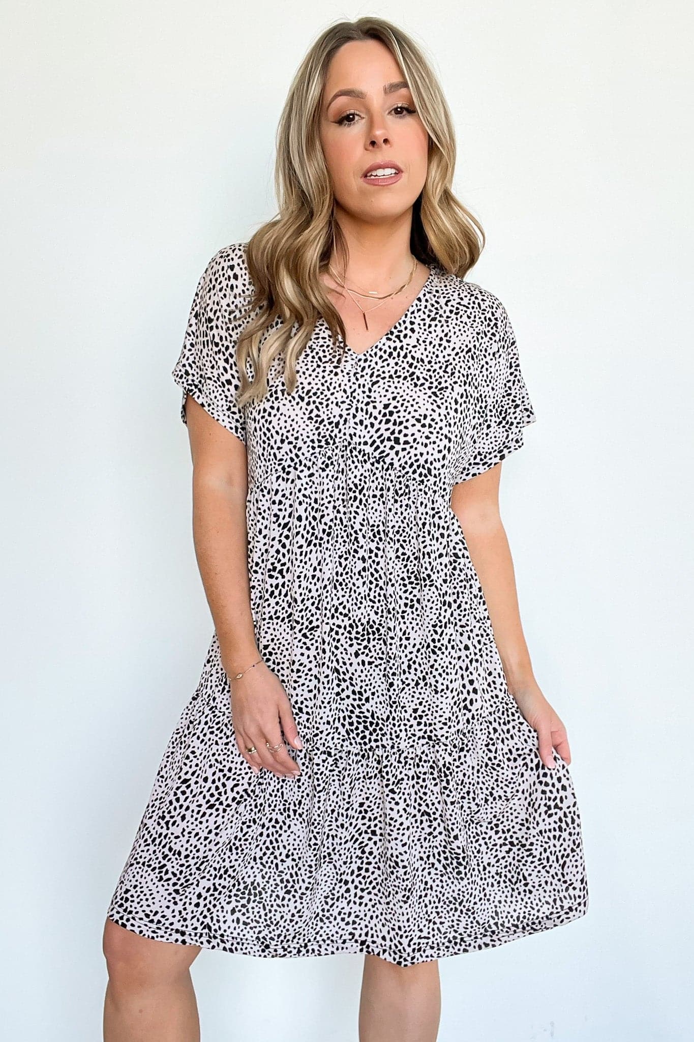  Rakita V-Neck Animal Print Tiered Dress - FINAL SALE - Madison and Mallory