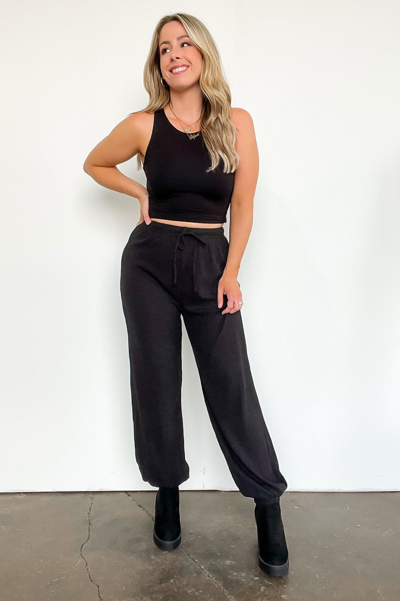  Real Quick Ribbed Drawstring Joggers - FINAL SALE - Madison and Mallory