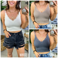  Rhiannon Seamless Lace Edge Cami Top - FINAL SALE - Madison and Mallory