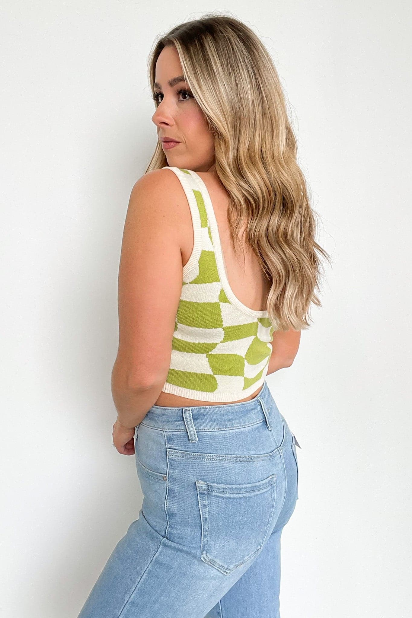  Rhythm Checker Knit Top - FINAL SALE - Madison and Mallory