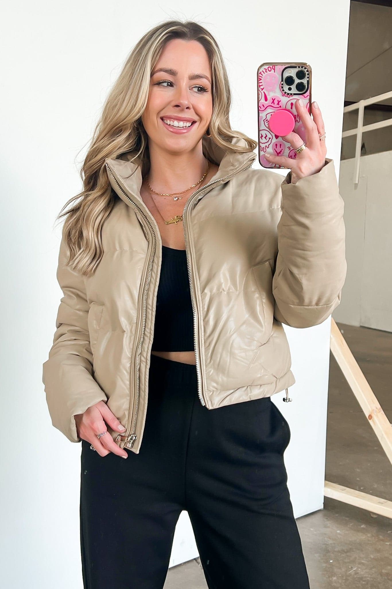  The Ritzy Faux Leather Puffer Jacket - FINAL SALE - Madison and Mallory
