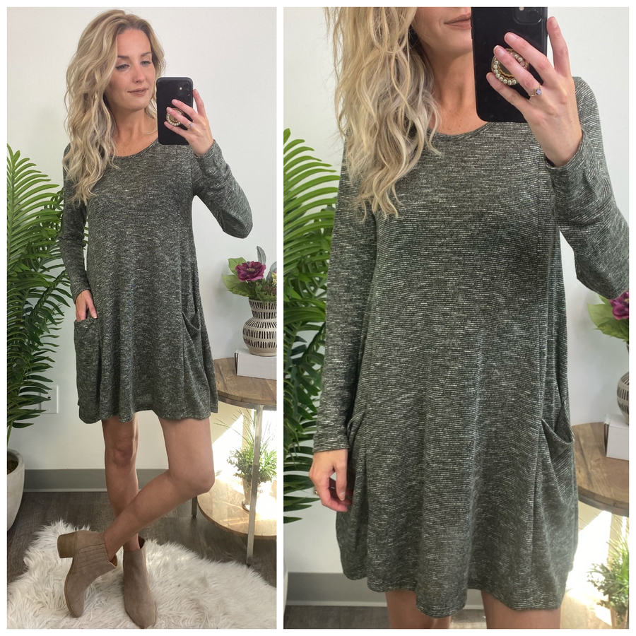 Rivermark Heathered Knit Dress - FINAL SALE - Madison and Mallory