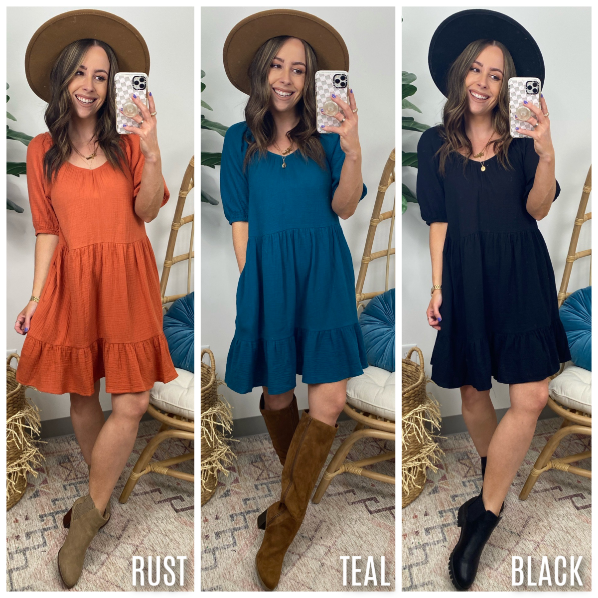  Ronica Short Sleeve Tiered Dress - Madison and Mallory