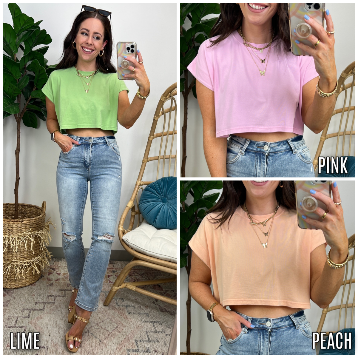  Rony Pigment-Dyed Cap Sleeve Cropped Tee - FINAL SALE - Madison and Mallory