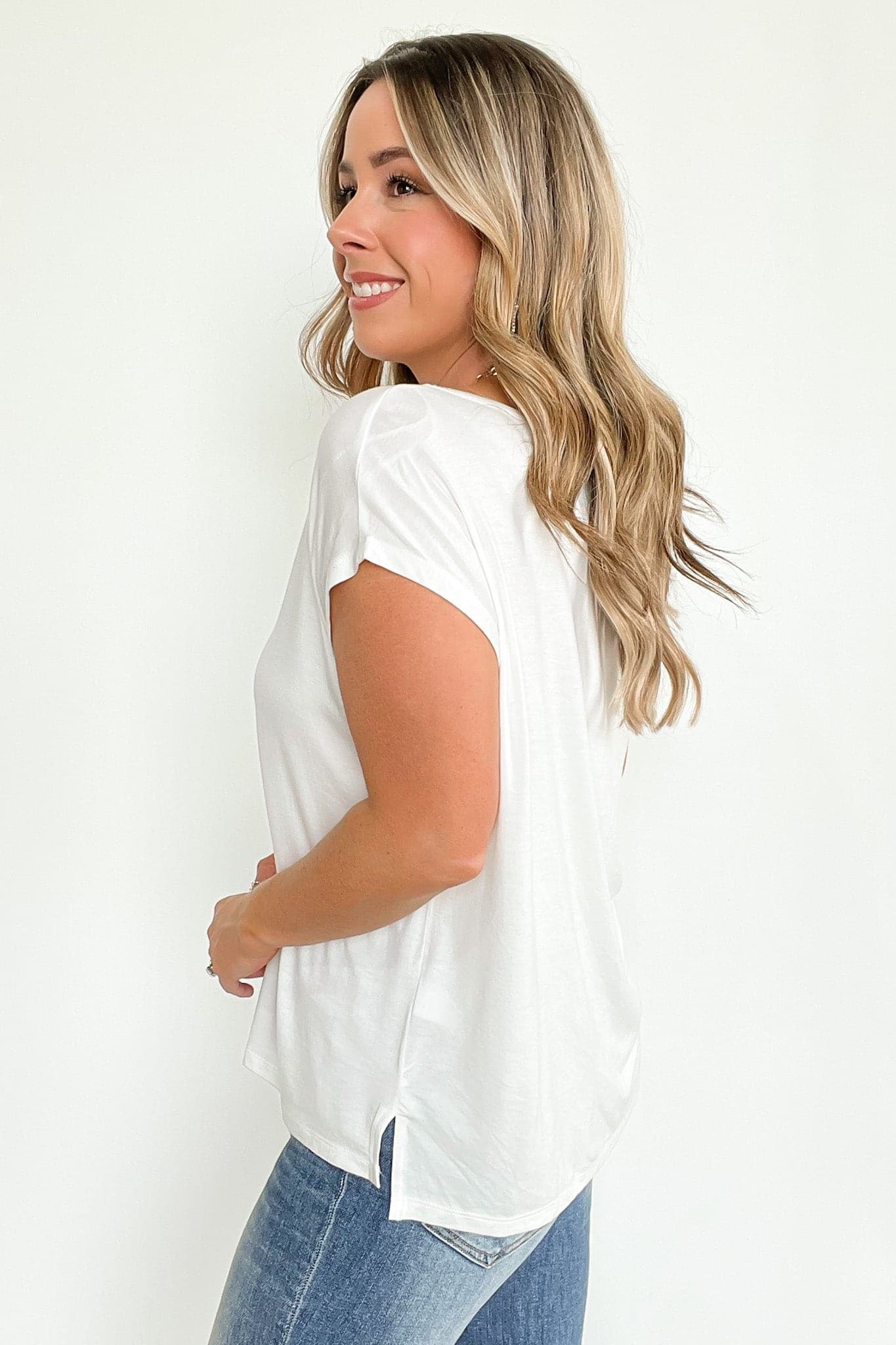  Rosha Scoop Neck Short Sleeve Top - FINAL SALE - Madison and Mallory
