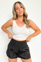 Run Around High Waist Smocked Athletic Shorts - FINAL SALE - Madison and Mallory