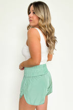 Run Around High Waist Smocked Athletic Shorts - FINAL SALE - Madison and Mallory