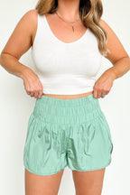 Run Around High Waist Smocked Athletic Shorts - FINAL SALE - Madison and Mallory