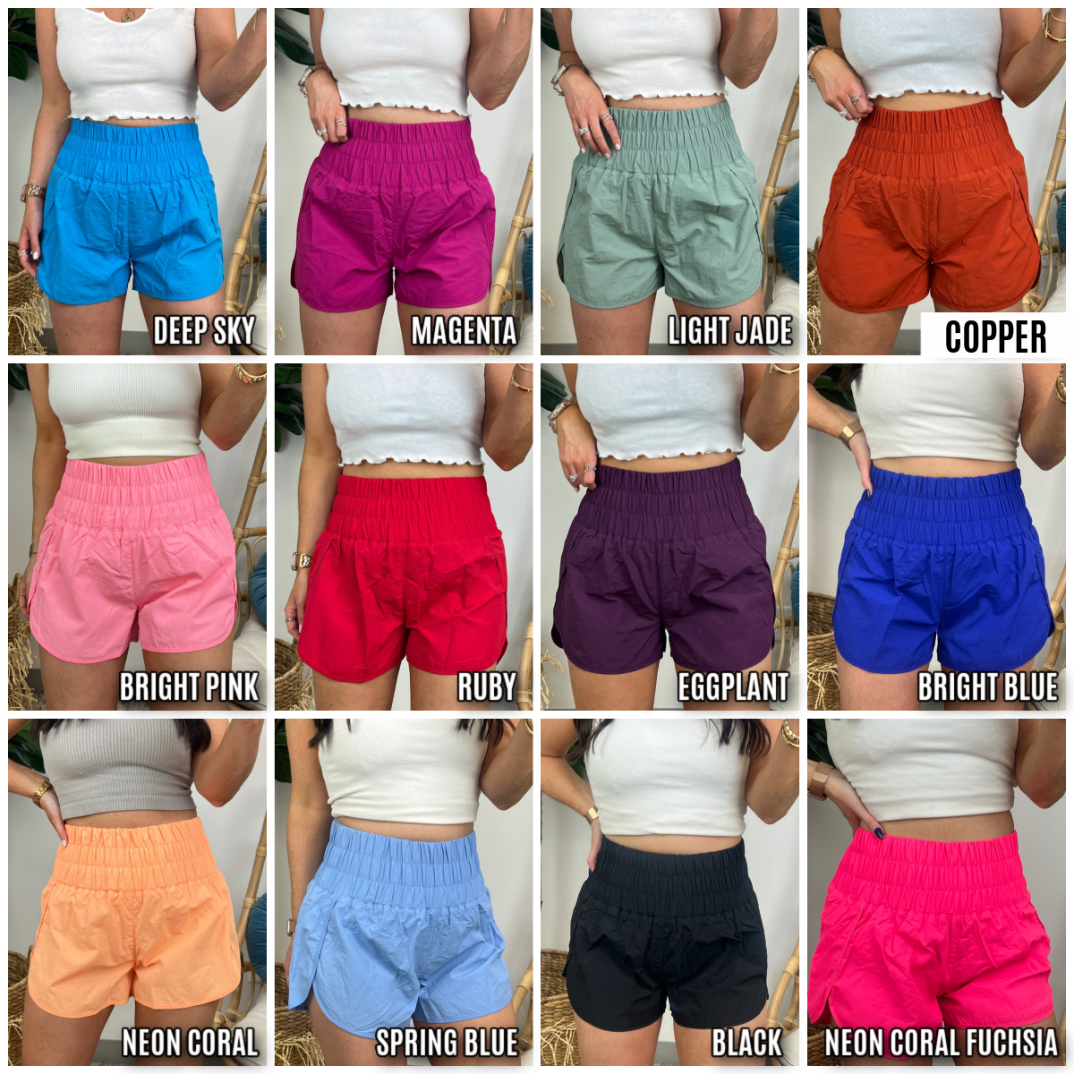 Running Errands High Waist Smocked Waist Shorts - FINAL SALE - Madison and Mallory