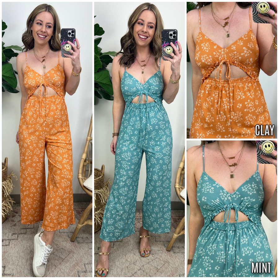  Rush to Romance Cutout Floral Jumpsuit - FINAL SALE - Madison and Mallory