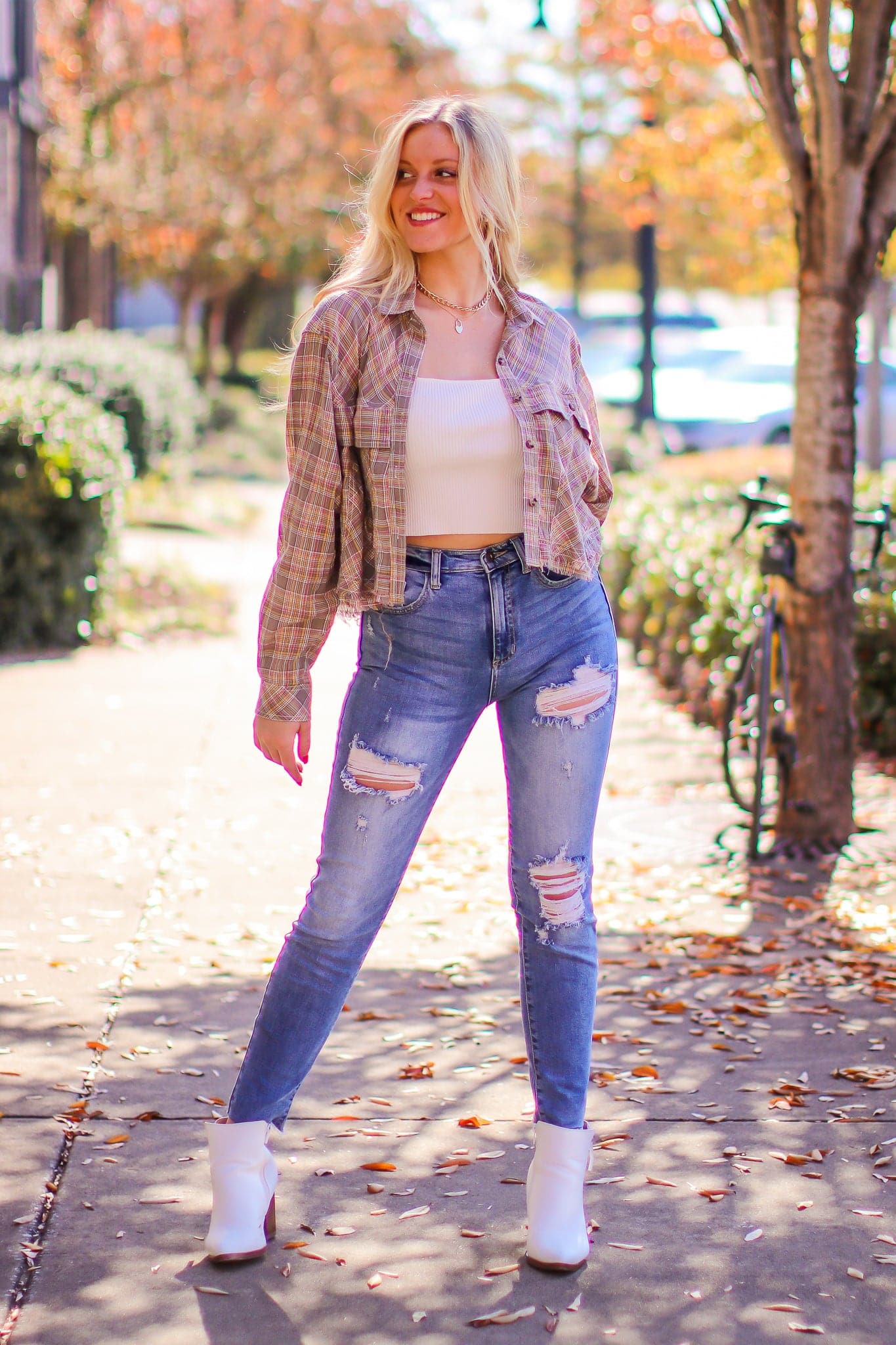  Ryane Button Down Raw Edge Flannel Top - FINAL SALE - Madison and Mallory