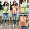 Rynlee Cloudwash Dye Peplum Top - FINAL SALE - Madison and Mallory