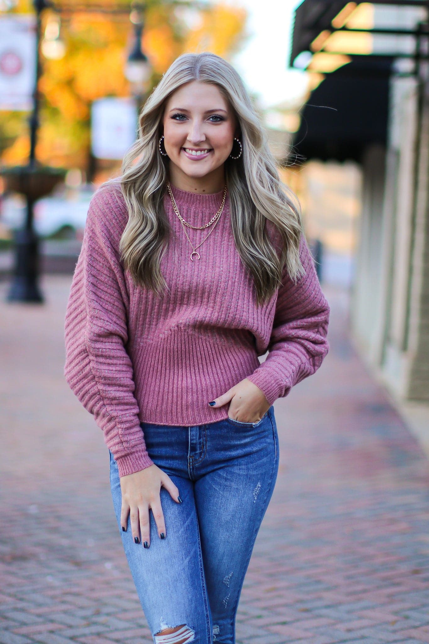  Saffron Mock Neck Ribbed Knit Pullover - FINAL SALE - Madison and Mallory