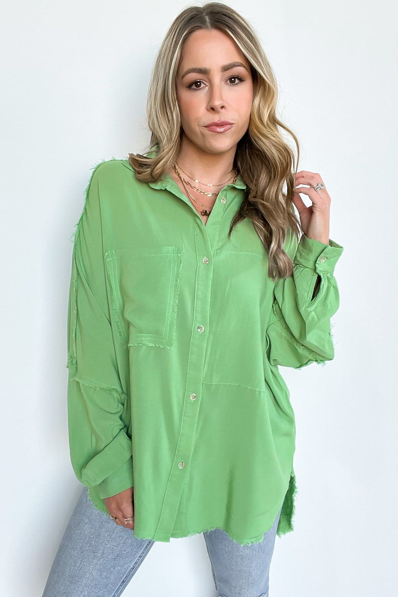  Santa Monica Oversized Button Down Top - BACK IN STOCK - Madison and Mallory