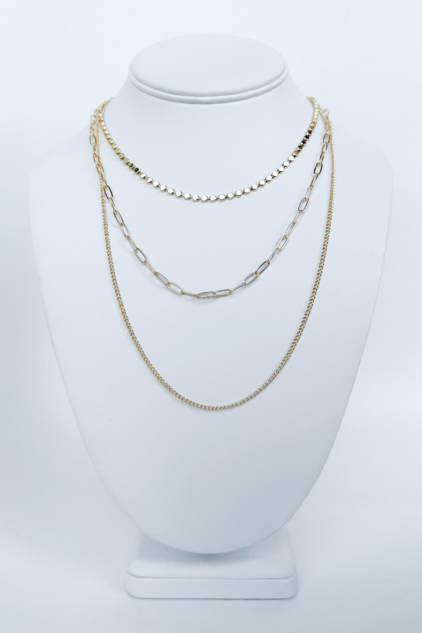 Gold Sanyah Chain Multi Layer Necklace - Madison and Mallory