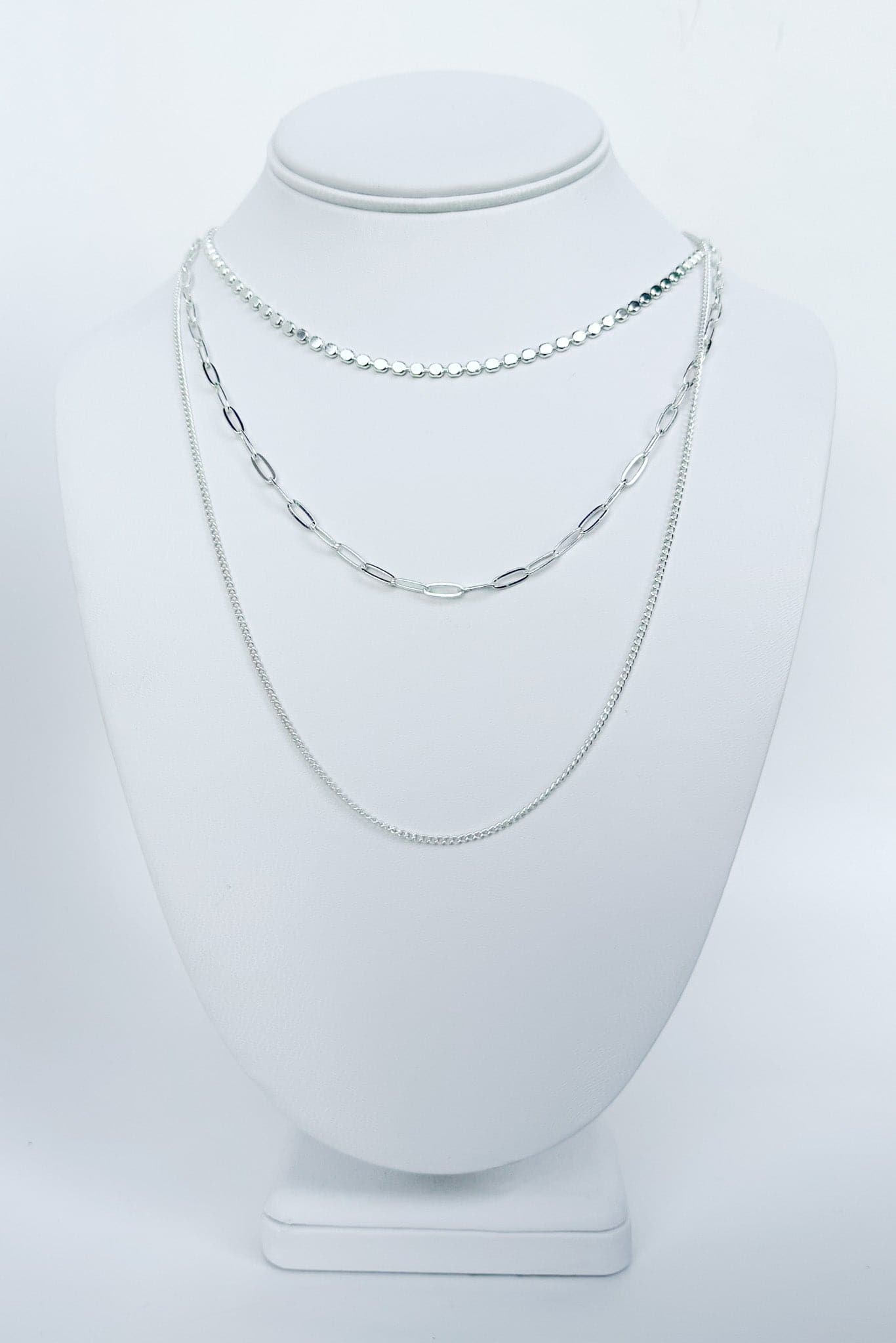 Silver Sanyah Chain Multi Layer Necklace - Madison and Mallory