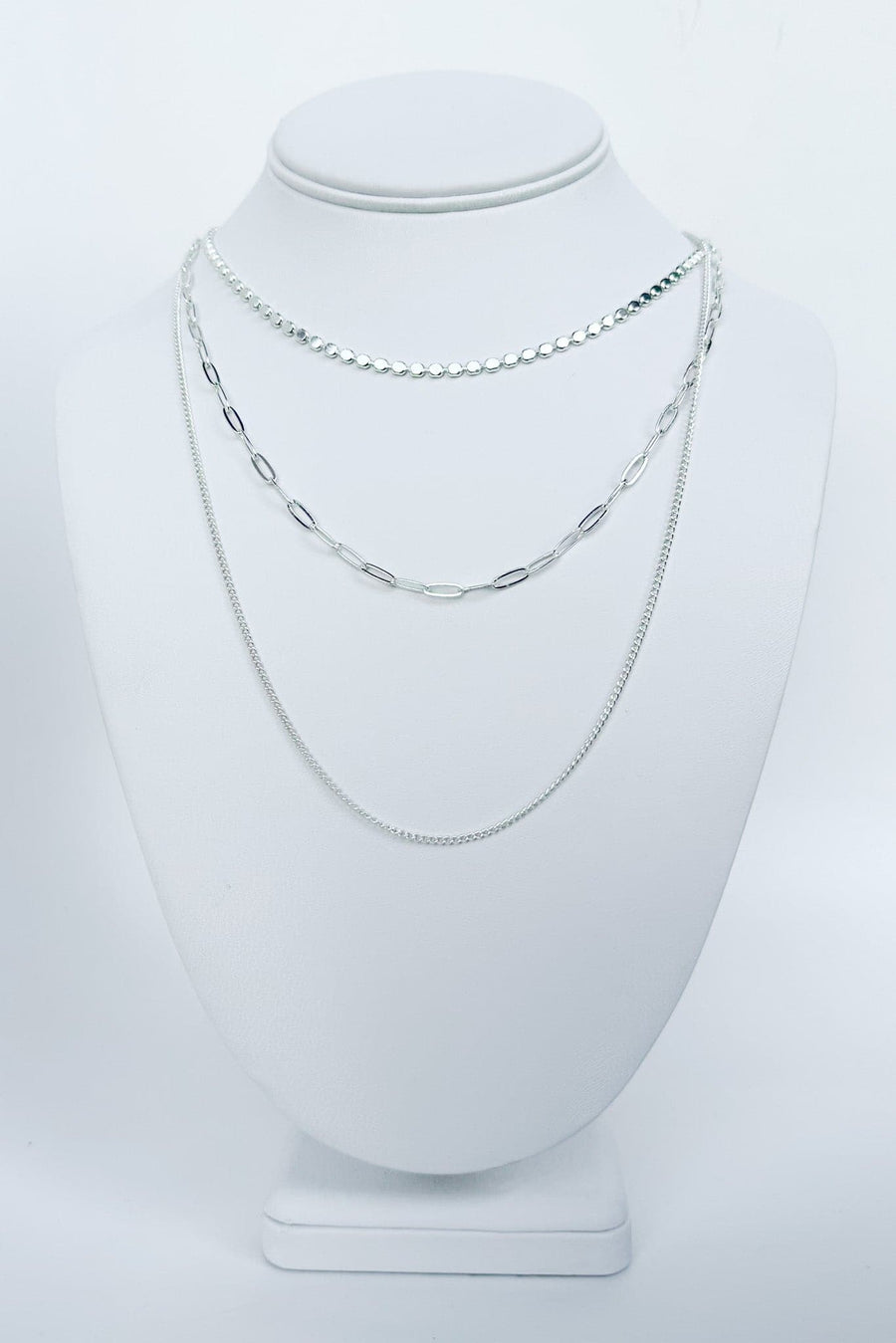 Silver Sanyah Chain Multi Layer Necklace - Madison and Mallory