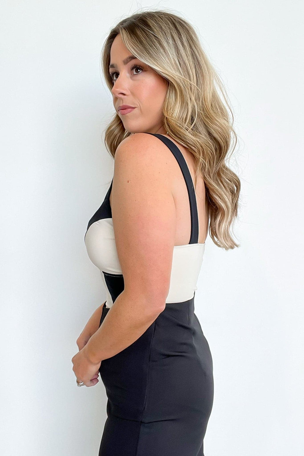  Seanna Color Block Bustier Bodysuit - FINAL SALE - Madison and Mallory