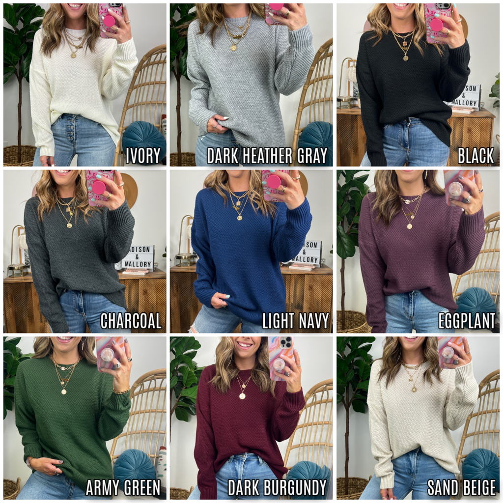  Seasonal Refresh Knit Sweater - FINAL SALE - Madison and Mallory