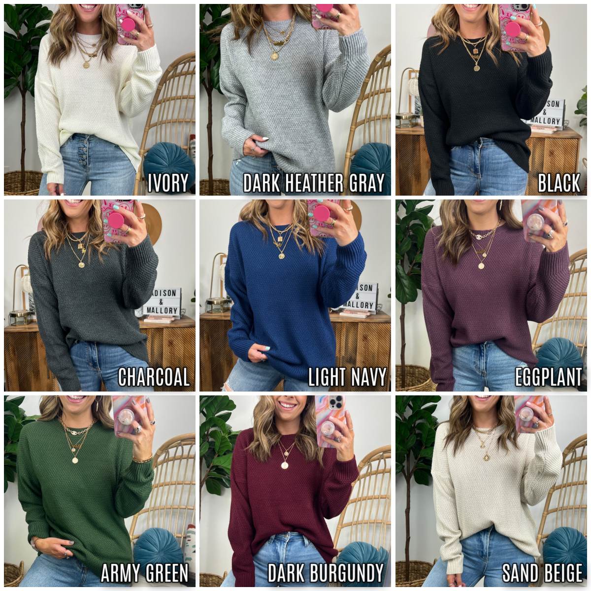  Seasonal Refresh Knit Sweater - FINAL SALE - Madison and Mallory