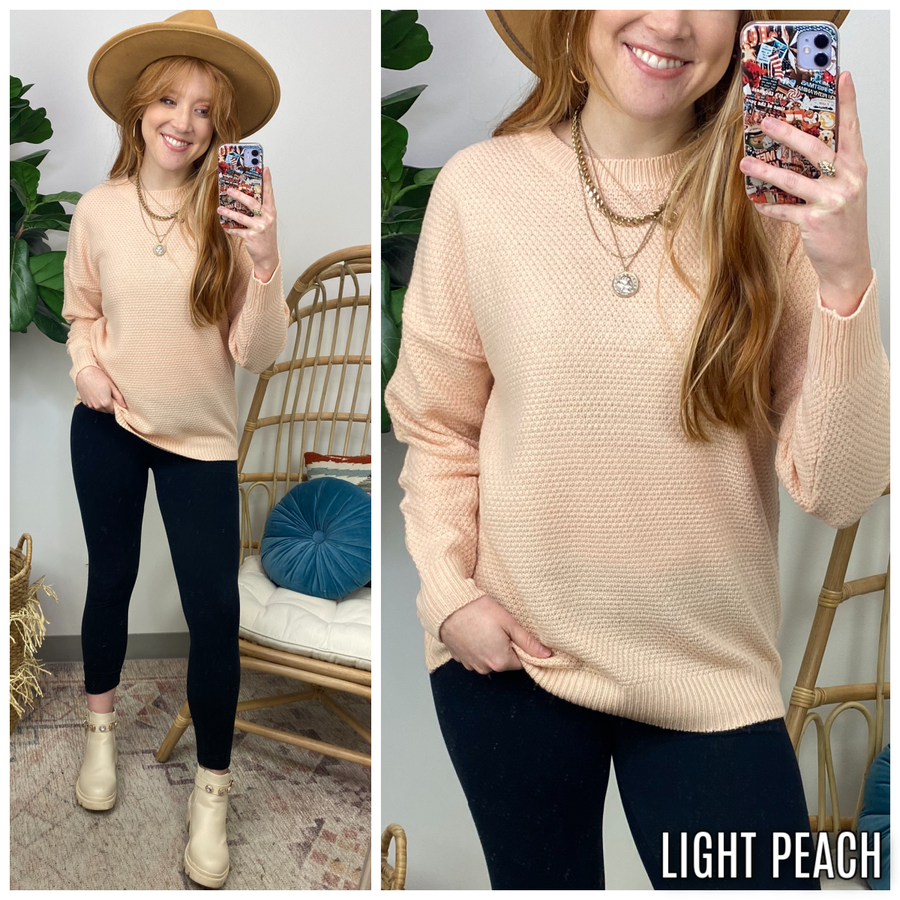 Light Peach / S Seasonal Refresh Knit Sweater - FINAL SALE - Madison and Mallory