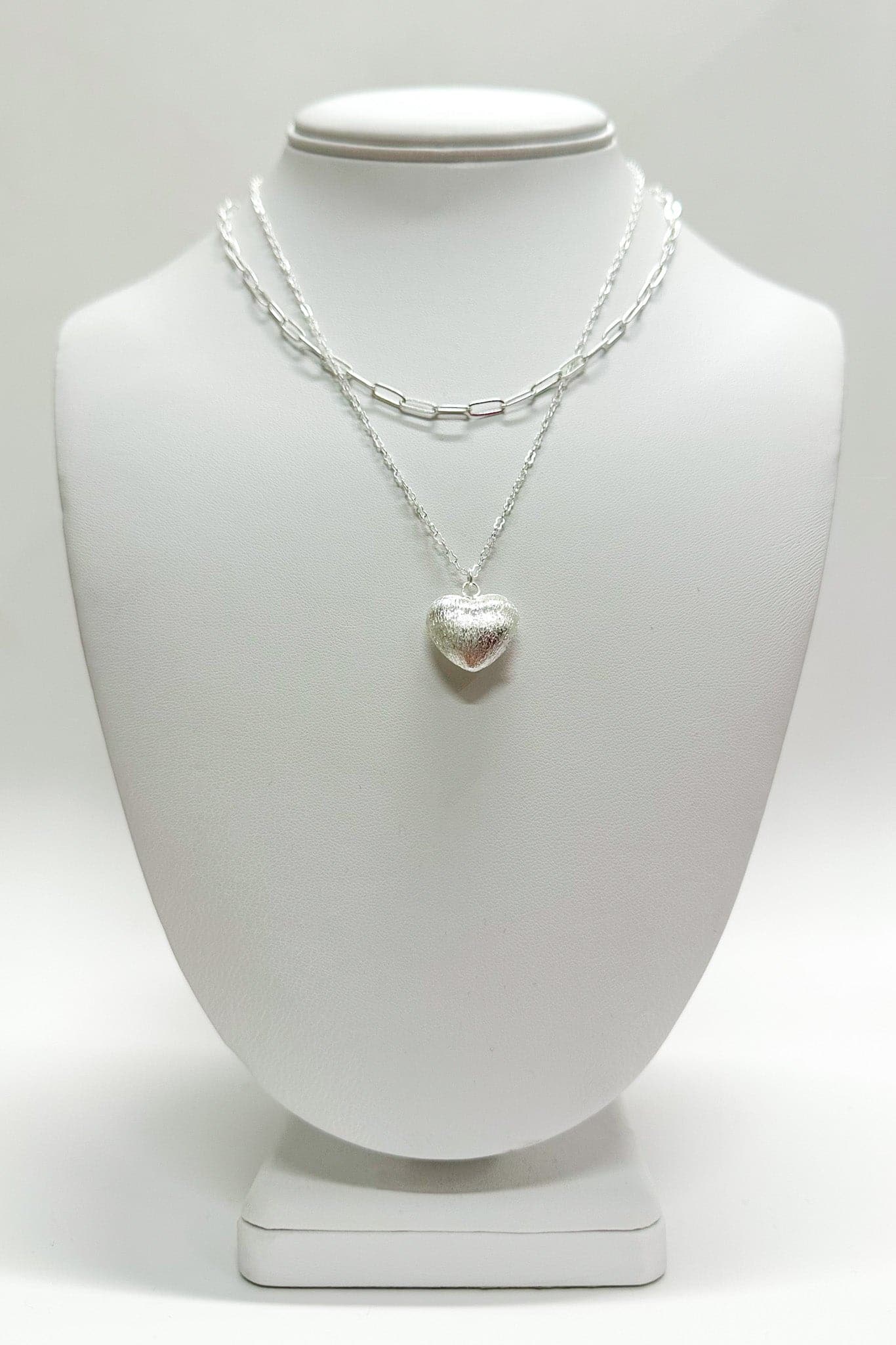 Silver Sellah Heart Chain Layered Necklace - Madison and Mallory