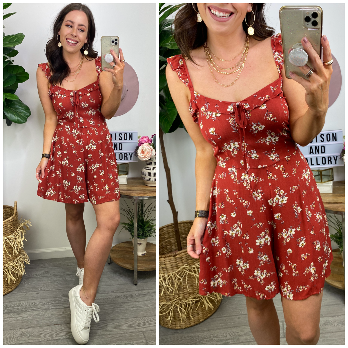  Send My Love Floral Ruffle Romper - Madison and Mallory