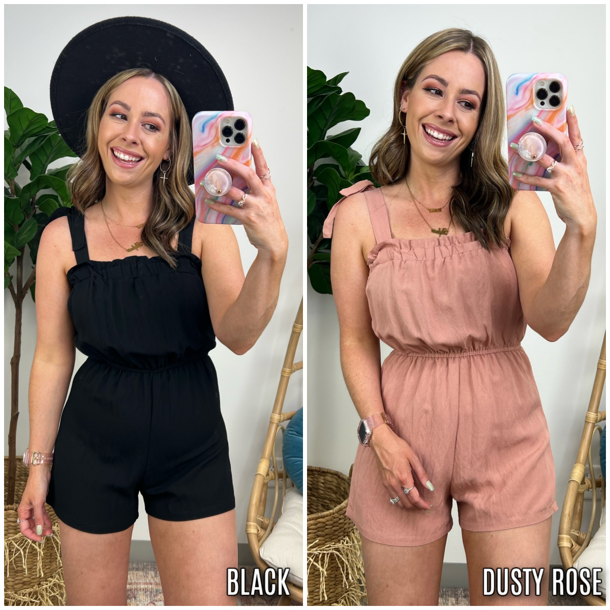  Sending the Best Tie Strap Ruffle Romper - FINAL SALE - Madison and Mallory