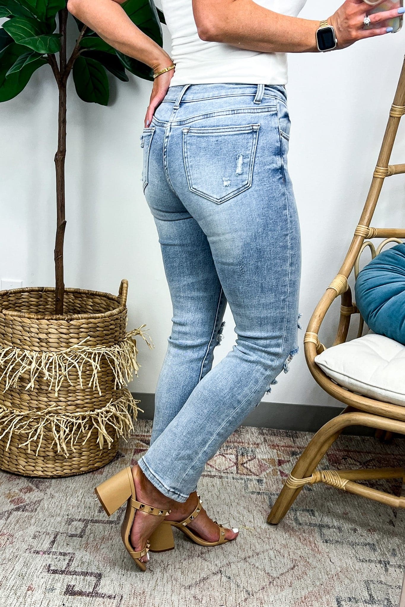  Sharna Mid Rise Distressed Straight Leg Jeans - BACK IN STOCK - Madison and Mallory