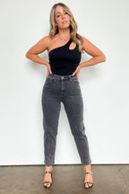 Shaynna High Waist Washed Straight Leg Jeans - FINAL SALE - Madison and Mallory