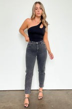 Shaynna High Waist Washed Straight Leg Jeans - FINAL SALE - Madison and Mallory