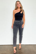 Shaynna High Waist Washed Straight Leg Jeans - FINAL SALE - Madison and Mallory