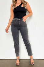 Shaynna High Waist Washed Straight Leg Jeans - FINAL SALE - Madison and Mallory